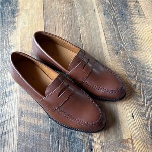J. Crew Men's Tan Leather Slip-On Loafers